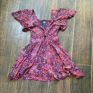 Angie Purple and Pink Floral Mini Dress